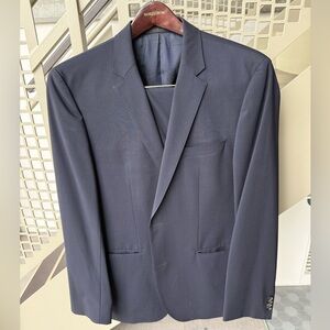 Hugo Boss Dark Blue Stretch Wool Suit 40L